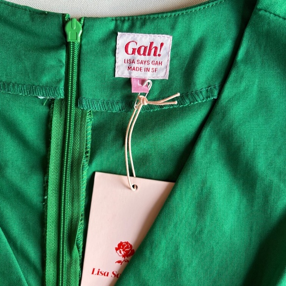 Lisa Says Gah! Emerald green Toganga Midi Dress size L, NWT - Picture 16 of 16